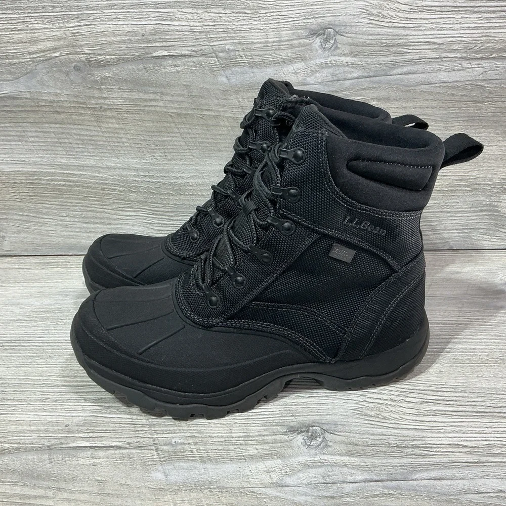 LL Bean Storm Chaser Boots Mens 9 M Black TEK 2.5 Waterproof Primaloft 507165